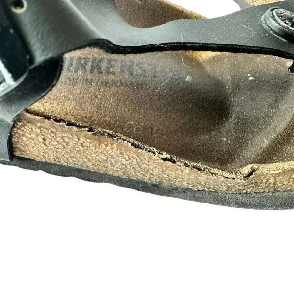 Birkenstock‎ Gizeh Leather Thong Sandals Women's 37/6 Black